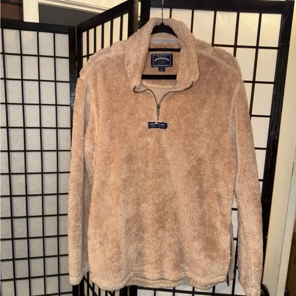 Lauren James Women Beige Zip-Up Sweater